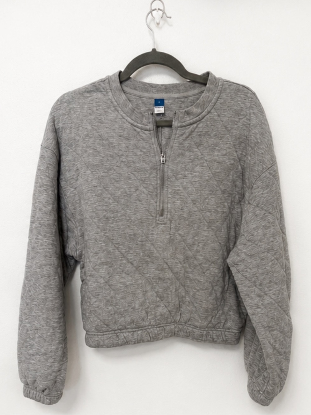 Old Navy Gray Quilted Half-Zip Pullover Sweatshirt Never Worn
